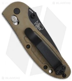 Benchmade Mini Griptilian Tanto AXIS Lock Knife Sand (2.91" Black) 557BKSN -Benchmade Knife Shop benchmade 556bksn mini griptilian sand back