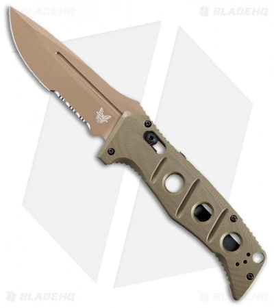 Benchmade Adamas Automatic Knife Olive G-10 (3.8" Serr FE) 2750SFE-2 3 Benchmade Adamas Automatic Knife Olive G-10 (3.8" Serr FE) 2750SFE-2