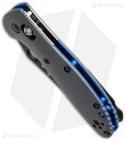 Benchmade Mini Griptilian AXIS Lock Knife Gray/Blue G-10 (2.91" Black) 555BK-1 -Benchmade Knife Shop benchmade mini griptialian 555bk 1 bottom cm