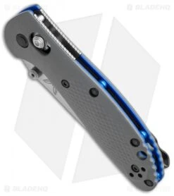 Benchmade Mini Griptilian AXIS Lock Knife Gray/Blue G-10 (2.91" Satin) 556-1 -Benchmade Knife Shop benchmade mini griptilian 556 1 bottom cm